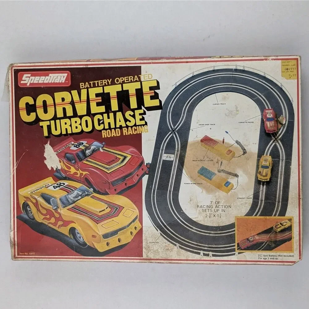 Vintage SpeedTrak Corvette Turbo Chase Road Racing Set – Parts, Display, Restore